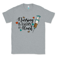 Heather Grey nursing i̇s a work of heart Classic Tee - JahusDesignShop