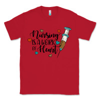 Red nursing i̇s a work of heart Classic Tee - JahusDesignShop