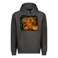 Charcoal Heather Halloween Background Premium Hoodie - RanaPortraitStore
