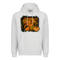 Dove Grey Halloween Background Premium Hoodie - RanaPortraitStore