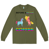 Army Green Before After Coffee Long Sleeve Tee - Bettercallsaul