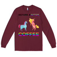 Burgundy Before After Coffee Long Sleeve Tee - Bettercallsaul