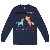 Navy Before After Coffee Long Sleeve Tee - Bettercallsaul