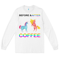 White Before After Coffee Long Sleeve Tee - Bettercallsaul