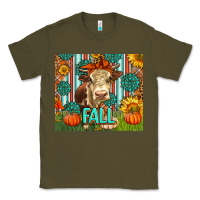 Army Green Western Fall Cow Classic Tee - LillyAllenDesigns