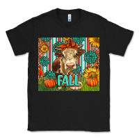 Black Western Fall Cow Classic Tee - LillyAllenDesigns