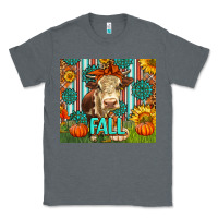 Charcoal Heather Western Fall Cow Classic Tee - LillyAllenDesigns