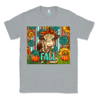 Heather Grey Western Fall Cow Classic Tee - LillyAllenDesigns