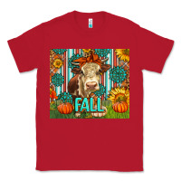 Red Western Fall Cow Classic Tee - LillyAllenDesigns