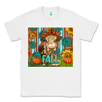 White Western Fall Cow Classic Tee - LillyAllenDesigns