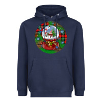 Navy snow globe christmas ornament Heavyweight Hoodie - BundleAndBundleShop