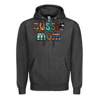 Charcoal Heather Aussie mom Zipper Hoodie - CowCowDesign