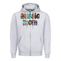 Heather Grey Aussie mom Zipper Hoodie - CowCowDesign