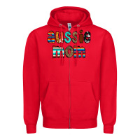 Red Aussie mom Zipper Hoodie - CowCowDesign