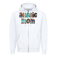 White Aussie mom Zipper Hoodie - CowCowDesign