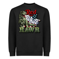 Black Red white rawr 4th of july Heavyweight Sweatshirt - HowdyJamesFarm