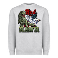 Heather Grey Red white rawr 4th of july Heavyweight Sweatshirt - HowdyJamesFarm