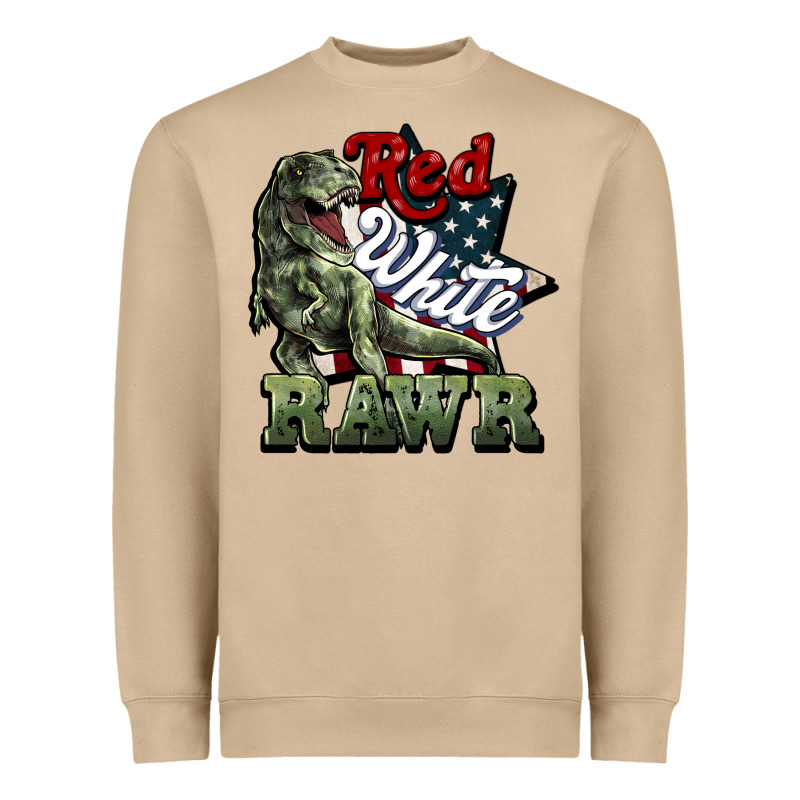 Red White Rawr 4th Of July Heavyweight Sweatshirt by HowdyJamesFarm | Teevron