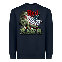 Navy Red white rawr 4th of july Heavyweight Sweatshirt - HowdyJamesFarm