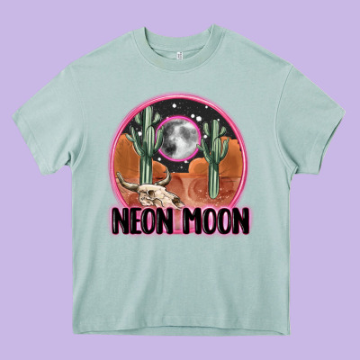Neon Moon Heavy Core Tee Designed By Maliassmallbusiness