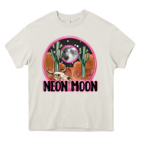 Cream neon moon Heavy Core Tee - MaliasSmallBusiness