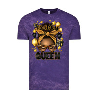 Cloud Purple birthday queen afro messy bun Vintage Tee - Artiststas