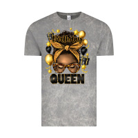 Birthday Queen Afro Messy Bun Vintage Tee | Teevron