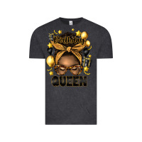 Vintage Black birthday queen afro messy bun Vintage Tee - Artiststas