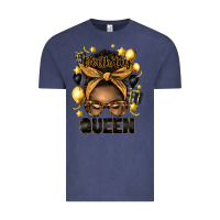 Vintage Denim birthday queen afro messy bun Vintage Tee - Artiststas