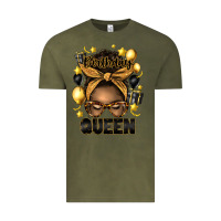 Vintage Olive birthday queen afro messy bun Vintage Tee - Artiststas