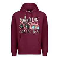 Burgundy I dig Easter Day Premium Hoodie - OliviaCreatesArt