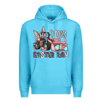 Ocean Blue I dig Easter Day Premium Hoodie - OliviaCreatesArt