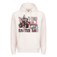 Pale Pink I dig Easter Day Premium Hoodie - OliviaCreatesArt