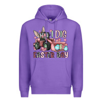 Purple I dig Easter Day Premium Hoodie - OliviaCreatesArt