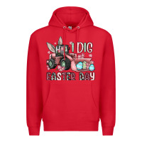 Red I dig Easter Day Premium Hoodie - OliviaCreatesArt