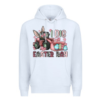 White I dig Easter Day Premium Hoodie - OliviaCreatesArt