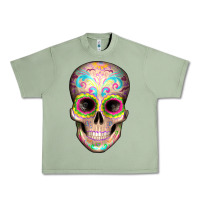 Oil Green Mexican Skull Urban Heavy Tee - Artiststas
