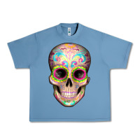 Pebble Blue Mexican Skull Urban Heavy Tee - Artiststas