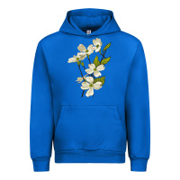 Cobalt American Dogwood Flower Illustrations Urban Hoodie - LillyAllenDesigns