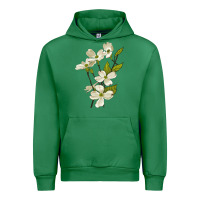 Emerald American Dogwood Flower Illustrations Urban Hoodie - LillyAllenDesigns