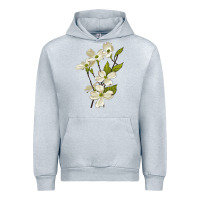 Heather Grey American Dogwood Flower Illustrations Urban Hoodie - LillyAllenDesigns