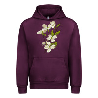 Mauve Wine American Dogwood Flower Illustrations Urban Hoodie - LillyAllenDesigns