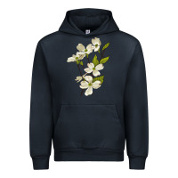 Navy American Dogwood Flower Illustrations Urban Hoodie - LillyAllenDesigns
