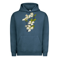Pigment Midnight Navy American Dogwood Flower Illustrations Urban Hoodie - LillyAllenDesigns