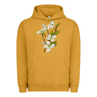 Pigment Peanut Butter American Dogwood Flower Illustrations Urban Hoodie - LillyAllenDesigns
