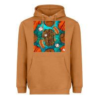 Meerkat baseball leopard uniform and hotdog with gemstone seamless pattern Heavyweight Hoodie - BundleAndBundleShop