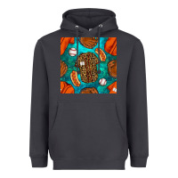 Smoke baseball leopard uniform and hotdog with gemstone seamless pattern Heavyweight Hoodie - BundleAndBundleShop