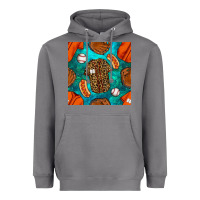 Storm baseball leopard uniform and hotdog with gemstone seamless pattern Heavyweight Hoodie - BundleAndBundleShop