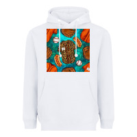 White baseball leopard uniform and hotdog with gemstone seamless pattern Heavyweight Hoodie - BundleAndBundleShop