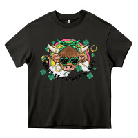 Asphalt st. patrick's day highland cow Heavy Core Tee - MaliasSmallBusiness